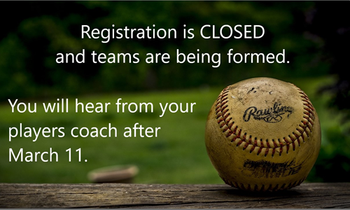 Registration Closed - Coaches will contact players starting March 11